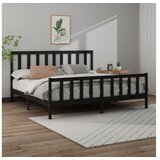  Posteljni okvir črn iz trdne borovine 200x200 cm | Shoptok.si
