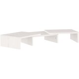vidaXL Stojalo za zaslon belo 60x24x10,5 cm trdna borovina, (20913451) Cene