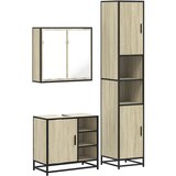 Maison Chic Kopalniški sestavi - Kopalniška garnitura 3-delna sonoma hrast inženirski les, (21787901) | Shoptok.si