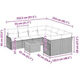  Sjedeća garnitura za vrt 9 kom. Bež poliratan | shoptok.hr