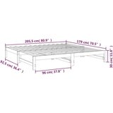  Dnevni ležaj na izvlačenje sivi 2x(90x200) cm masivna borovina | shoptok.hr