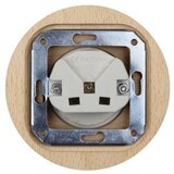  Elhard - Keramička retro kućna utičnica sa ramom SCHUKO 230V crna/drvo Slike