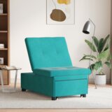 vidaXL sedežna postelja 3-v-1 izvlečna zasnova turkiznega žameta | Shoptok.si