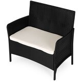Multi Garden vrtna sofa za dvije osobe s jastukom, klupa za balkon, terasu, vrt, crna | shoptok.hr