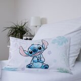 Jerry Fabrics Bela bombažna otroška posteljnina za otroško posteljico 100x135 cm Lilo and Stitch "Ohana White" – | Shoptok.si