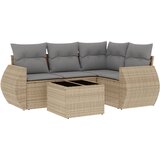  5-dijelni vrtni set sofa s jastucima bež od poliratana | shoptok.hr