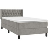 Box spring postelja z vzmetnico svetlo siv 90x190 cm žamet, (20901724) | Shoptok.si
