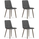KARA stolica - tamnosivi baršun / noge od oraha x 4 | shoptok.hr