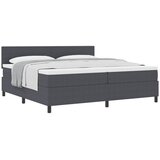 Krevet s opruga kutije Tamno siva i bijela 200 x 200 cm | Eponuda.com