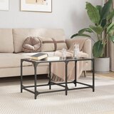 vidaXL Stolić za kavu s crnom staklenom površinom 78,5x40x40 cm čelik Cijene