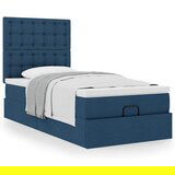 vidaXL Otomanski okvir kreveta s madraca plavi 90x200cm od tkanine Cijene