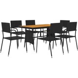  7-dijelni vanjski blagovaonski set od poliratana crni | Eponuda.com