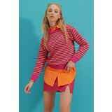 Trend Alaçatı Stili Sweater - Pink - Regular fit cene