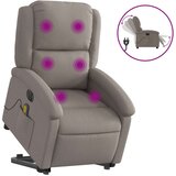 vidaXL Električni masažni naslanjač s funkcijo vstajanja taupe | Shoptok.si