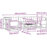  Set vanjskih sofa 8 kom. Prirodna i svjetlosiva | shoptok.hr