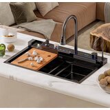 ELITE EDITION Luksuzno pomivalno korito za kuhinjo KS2199 — Bela kvadratna — 68 cm | Shoptok.si