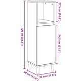 vidaXL Kupaonski ormarić boja betona 30x30x100 cm konstruirano drvo | shoptok.hr