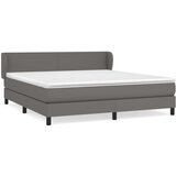 vidaXL Box spring postelja z vzmetnico siva 180x200 cm umetno usnje, (20790890) | Shoptok.si