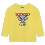 Kenzo Kids Otroška bombažna majica z dolgimi rokavi zelena barva