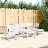 Maison Chic Seti vrtnega pohištva - Vrtna garnitura - Vrtni pohištvo set 5-delna bela trdna borovina, (21816522) | Shoptok.si