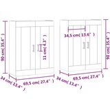 vidaXL Stenska omarica 2 kosa siva sonoma inzenirski les | Shoptok.si
