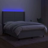  Box spring postelja z vzmetnico LED sv. siva 140x200 cm blago, (20726499) | Shoptok.si