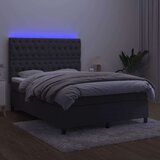  Box spring s madracem LED tamnosivi 140x200 cm baršun | shoptok.hr