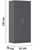 home24 OMARA S KLASIČNIMI VRATI, siva | Shoptok.si