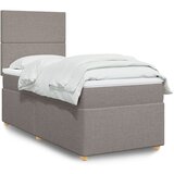  The Living Store Box spring postelja z vzmetnico taupe 100x200 cm blago - Box Spring Postelja, (21457908) Cene