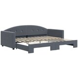 vidaXL Izvlečna dnevna postelja temno siva 90x200 cm žamet | Shoptok.si