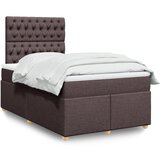 Maison Chic Box spring postelja - Vzmetna postelja z vzmetnico temno rjav 120x200 cm blago SL5074, (21905393) | Shoptok.si