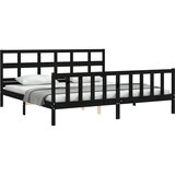  Okvir za krevet s uzglavljem crni 200 x 200 cm od masivnog drva | Eponuda.ba