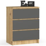 AKORD KOMODA K60 3SZ CLP OAK ARTISAN / SIVI, (21703174) Cene