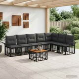  Set vanjskih sofa 8 kom. Crna i tamno siva Poliester | shoptok.hr