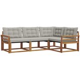  Set vanjskih sofa 4 kom. Prirodna i svijetlo siva Smeđa 250 x 170,5 x 73 cm | Shoptok.si