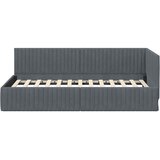  Kutni okvir kreveta Tamno siva 100 cm x 200 cm Baršun | shoptok.hr