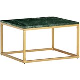 vidaXL Klubska mizica zelena 60x60x35 cm kamen z marmorno teksturo | Shoptok.si
