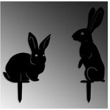 WALLXPERT set ukrasnih predmeta (2 komada) crna figura raabbits 01 | ePonuda.com