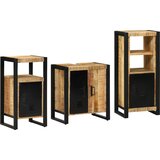 vidaXL Komplet pohištva za kopalnico 3 pcs Rjava Masiven les manga Cene