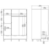 Tvilum Bijeli/u prirodnoj boji ormar u dekoru hrasta s ogledalom 147x201x58 cm Ikast – | shoptok.hr