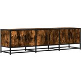 Maison Chic TV omarica - TV stojalo - Televizijska omarica dimljeni hrast 150x35x41 cm inženirski les in kovina, (21701863) | Shoptok.si