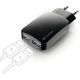 Cellular Line Kućni punjač Dual 15W, 2x USB-A, crni | shoptok.hr