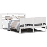 vidaXL Okvir kreveta s uzglavljem bijeli 140 x 200 cm masivna borovina | shoptok.hr