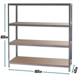 SuperHome 160x160x40cm 4x175kg Metalna Montažna Polica