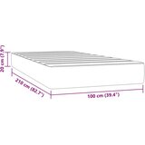vidaXL Madrac s džepičastim oprugama crni 100x210x20 cm baršunasti | shoptok.hr