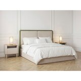 Bobochic Paris Zelena/bež oblazinjena zakonska postelja s prostorom za shranjevanje z letvenim dnom 180x200 cm Mara – | Shoptok.si