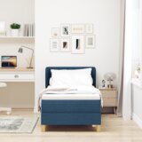 Box Spring Krevet s Madracem - Plava - 80x200 cm - Tkanina | shoptok.hr