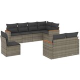  8-dijelni set vrtnih sofa od poliratana s jastucima sivi | shoptok.hr