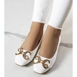 Gemre White square-toe ballet flats Shawna Cijene