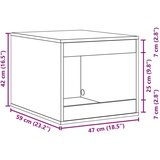  Kutija z mačji pijesak boja hrasta 47x59x42cm konstruirano drvo | shoptok.hr
